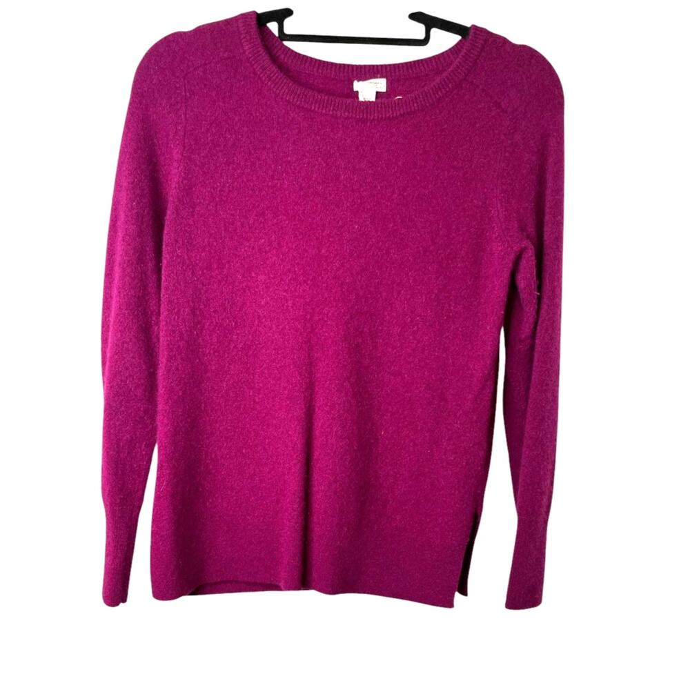 Halogen Purple Womens Crew Neck 100% Cashmere Sweater Sz Large